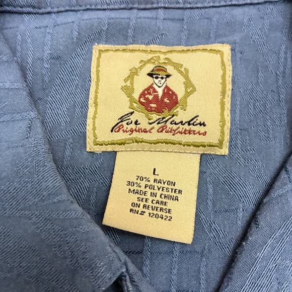 Joe Marlin Shirt Mens Large Blue Tropical Hawaiian Resort Causal Beach Aloha - Picture 3 of 8